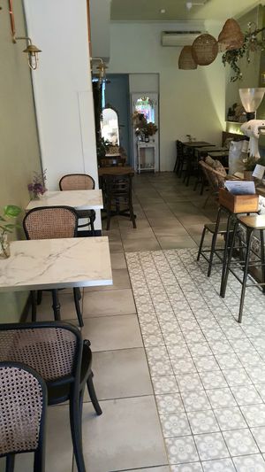 interior - seating at The Living Story Cafe in Enmore
