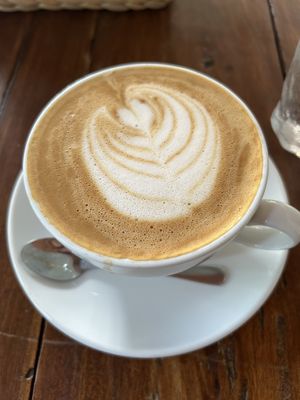 Latte with oat milk #Veganuary at The Muffin Man in Siem Reap