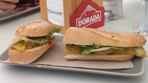 Tortilla sandwich at Toc Toc in Tenerife