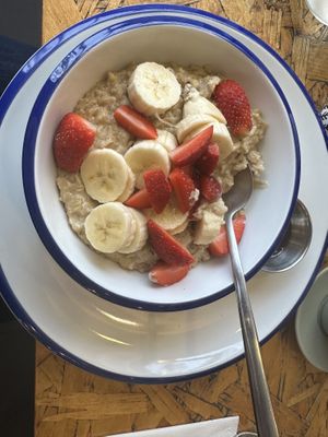 Be sure to ask for a milk alternative with your oatmeal and agave syrup on the side   at The Greenery Natural Kitchen in North London