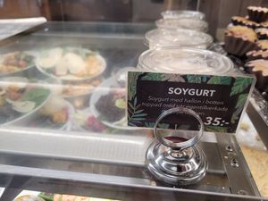 Soy yoghurt with jam at Condeco in Gothenburg