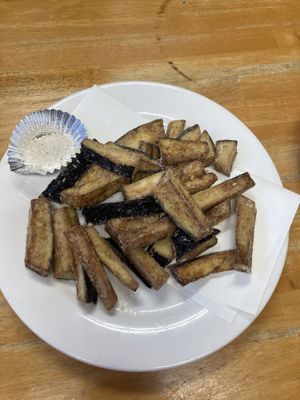 Aubergine tempura   at Taishoukaku 大将閣 in Nachikatsuura