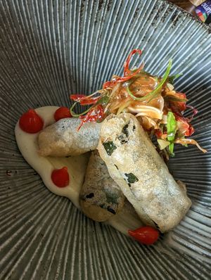 Courgette tempura starter at The Snooty Tavern in St Neots