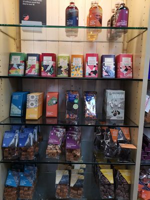 Lots of vegan treats in the gift shop. at Crofters Cafe in Truro