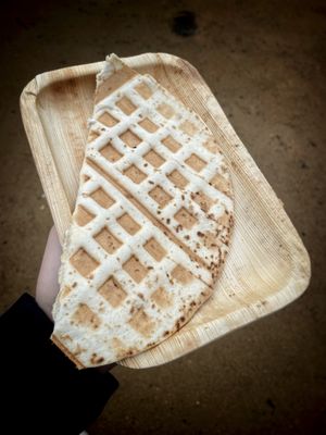 Flammkuchenwaffel  at Bumblebee Cafe in Kandel