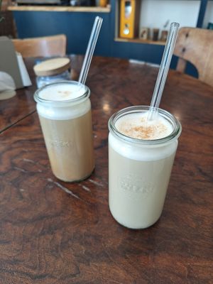 Chai Latte & Salted Caramel Latte at Bumblebee Cafe in Kandel