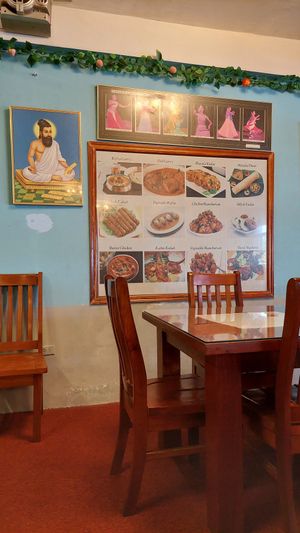 Inside the restaurant at Sumathi Indian Restaurant in Belize City