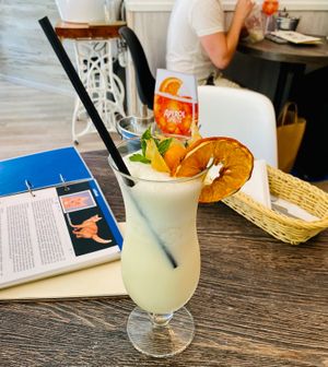 Non alcoholic Pina colada at Cat Cafe in Vilnius