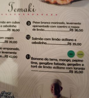 Temaki vegano at Russo Gastrobar Maragogi in Maragogi