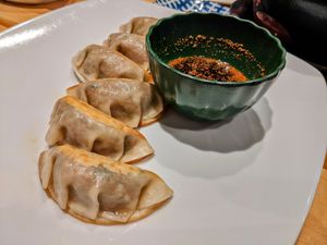 Vegan gyoza at Hojo's Japanese Cuisine in Charlottetown
