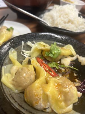 Spicy wontons 🌱  at Kuan Yin Tea House in Southport