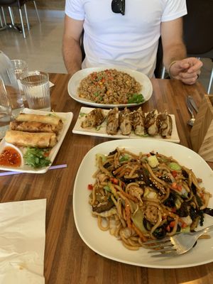 Dumplings, spring rolls, fried noodles & fried rice at Kuan Yin Tea House in Southport