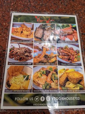 Picture menu!!! at Veggie House in Las Vegas