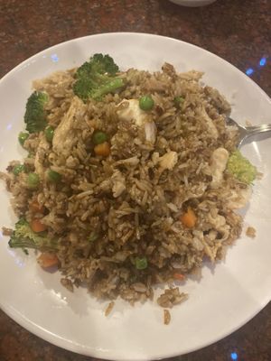 Chicken, shrimp, and ham house fried rice so good  at Veggie House in Las Vegas