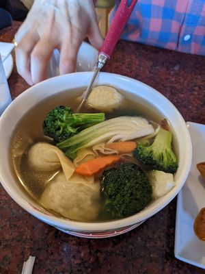 Wonton soup at Veggie House in Las Vegas