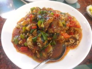 lemon oyster mushrooms at Veggie House in Las Vegas