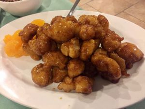 orange chicken  at Veggie House in Las Vegas