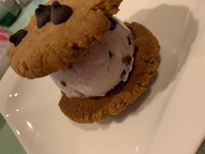 Vegan cookie and chocolate cherry ice cream  at Veggie House in Las Vegas