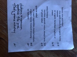 Specials menu for October 2019 at One Earth Cafe in Willoughby