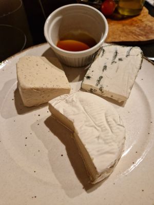 Blue, Shamembert and feta   at Herbivore Vegan Deli in Bristol