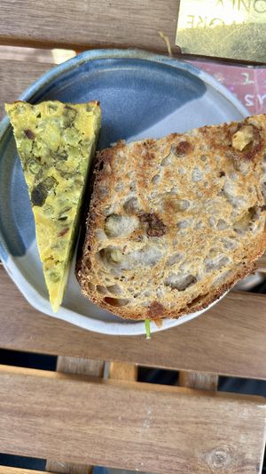 1/2 frittata and 1/2 toastie  at Herbivore Vegan Deli in Bristol