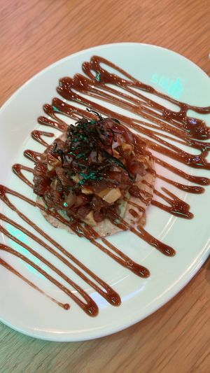 tostada del tartar caribe   at Salvei in Playa Del Carmen