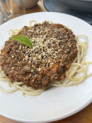Classic pasta bolognese  at Salvei in Playa Del Carmen