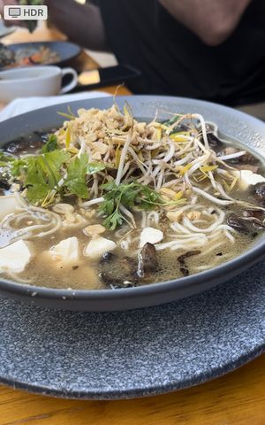 Spicy Thaï coconut ramen   at Salvei in Playa Del Carmen