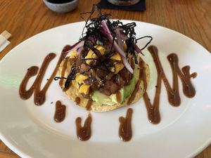 Tropical tostada  at Salvei in Playa Del Carmen