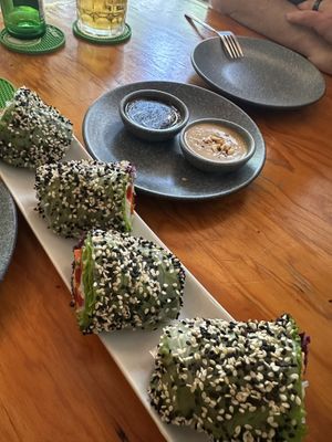 Rice paper Vietnamese rolls  at Salvei in Playa Del Carmen