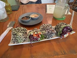 Fresh roll appetizer   at Salvei in Playa Del Carmen