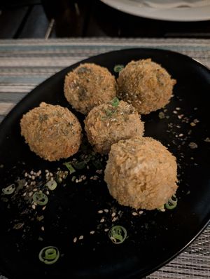 Fried kimchi rice balls (my favorite!) at About Thyme Restaurant in Nairobi
