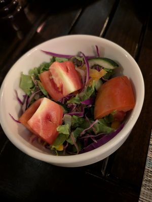 Garden salad comes with the risotto at About Thyme Restaurant in Nairobi