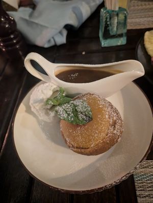 Vegan retro pineapple upside down pudding (so good!) at About Thyme Restaurant in Nairobi