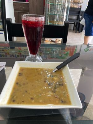 Soup as part of the vegan lunch at Vital in Santa Marta