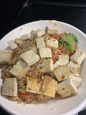 Vegan fried rice with tofu   at DFW - Bahn Shop in Euless