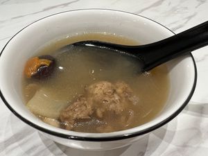 Free herbal soup from restaurant   at Voila in Kuala Lumpur