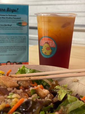 Vegan Thai tea! Build your own salad bowl at Silantra Asian Street Kitchen - Fruitville Pike in Lancaster