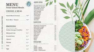 Nourished Meals Menu at The Water Bar in Geneva