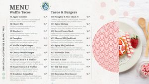 Taco, Waffle taco and Burger menu at The Water Bar in Geneva