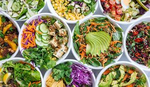 Salads / Rice and Bean bowls at The Water Bar in Geneva
