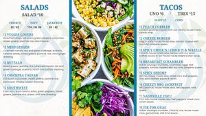 SPRING

Salad, Corn and Waffle Taco Menu at The Water Bar in Geneva