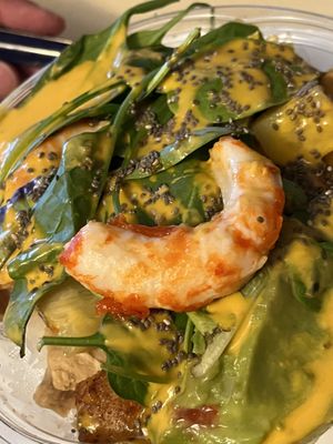 Vegan Surf and Turf poke bowl- with vegan shrimp  at The Water Bar in Geneva