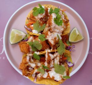 Cauliflower tacos at Flora Vegan Cafe in Tamarindo