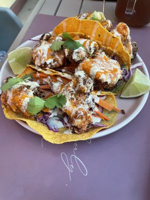 Cauliflower tacos   at Flora Vegan Cafe in Tamarindo