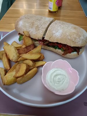 Portobello Sandwich at Flora Vegan Cafe in Tamarindo