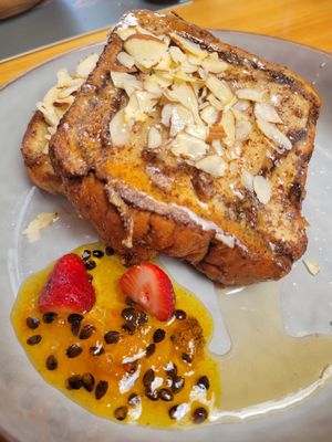 French toast so yummy! 🤤💜 at Flora Vegan Cafe in Tamarindo