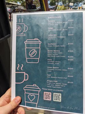 Menu at Flora Vegan Cafe in Tamarindo