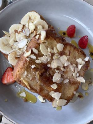 Delicious Vegan French Toast   at Flora Vegan Cafe in Tamarindo