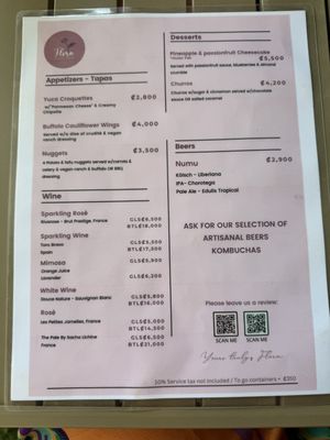 Menu 2025  at Flora Vegan Cafe in Tamarindo